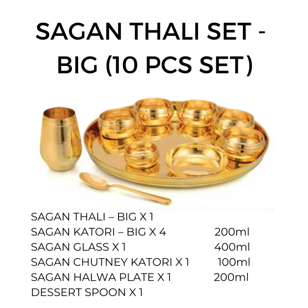 BRASS SAGAN THALI SET - BiG ( 10 PCS SET )