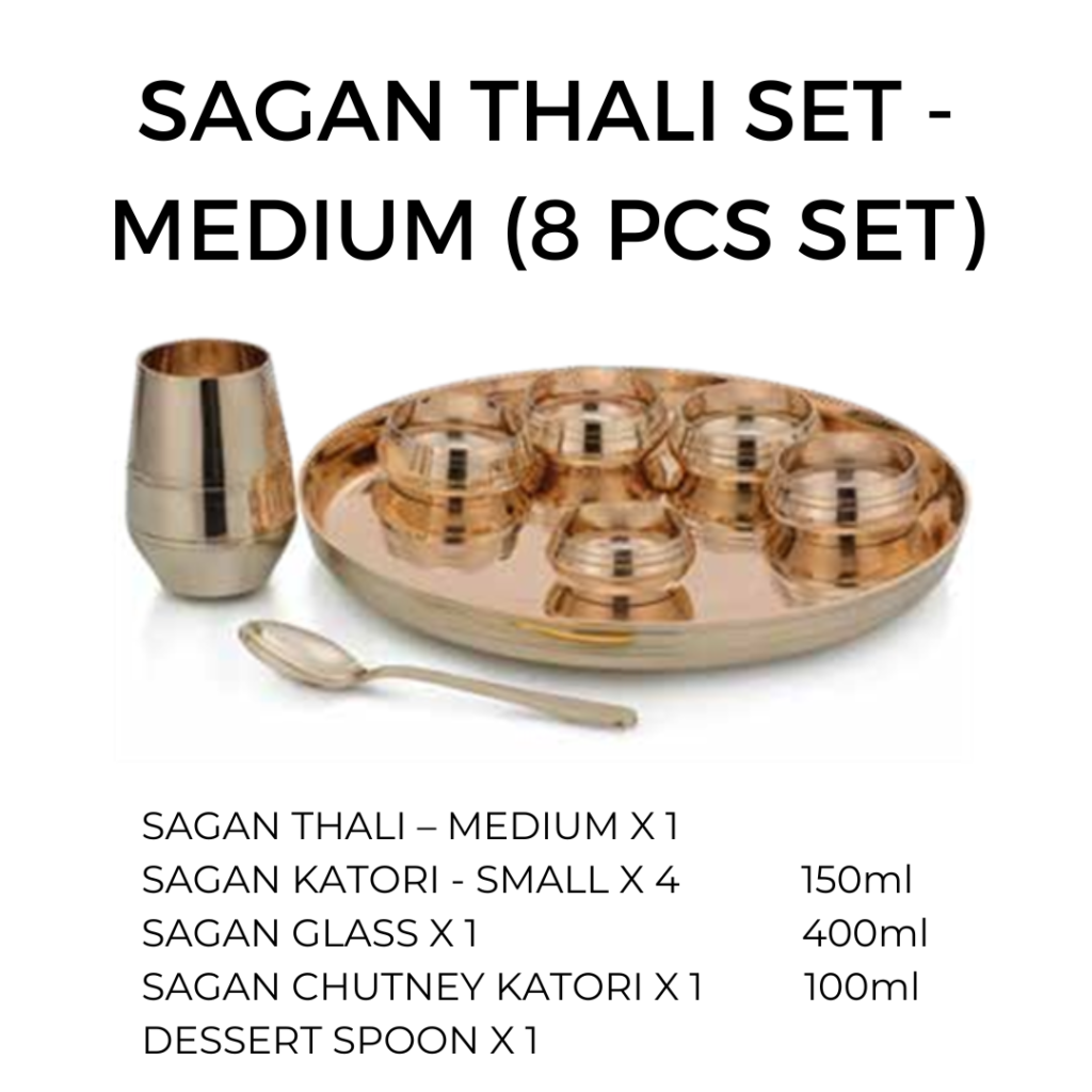 Bronze SAGAN THALI SET - MEDIUM ( 8 PCS SET )